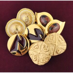 Gold Tone Clip-Ons, Lot of Monet & Unbranded Earrings, Vintage